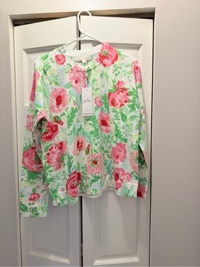 NWT LILLY PULITZER TENSLEY SWEATER SIZE M MEDIUM MULTI POPPY PARTY